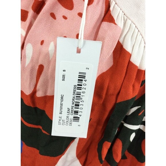Rachel Pally Womens Crepe Spaghetti Strap Nora Dress Leaf Red Size Small NWT - Picture 5 of 6